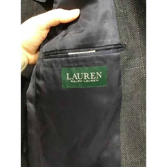 Lauren Ralph Lauren Men's Navy Textured Wool Silk Linen Blazer 38S Sport Coat - Picture 3 of 8
